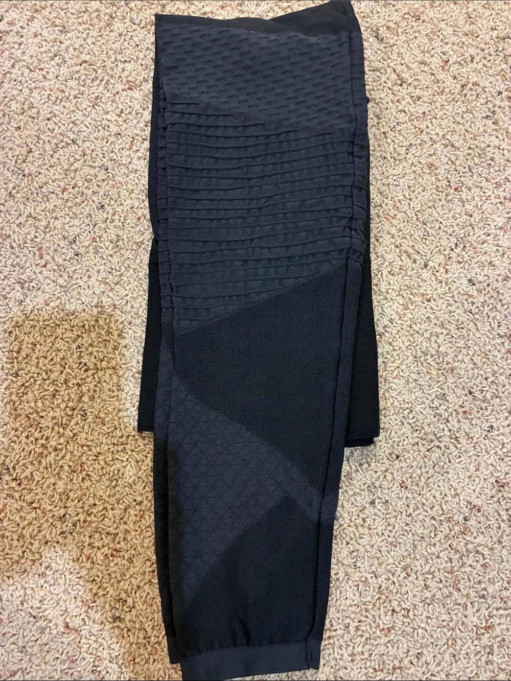 SPANX Black Textured High-Waist Leggings